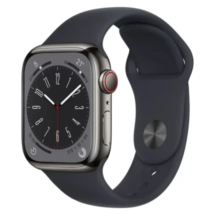 Apple Watch Series 8 GPS + Cellular 41mm Graphite Stainless Steel Case with Midnight Sport Band - Regular